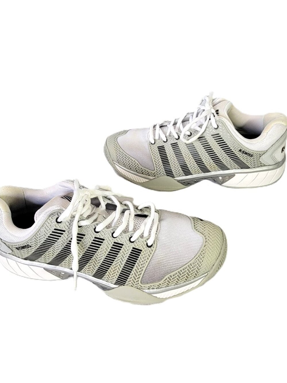 K-Swiss Hypercourt Express Men's 11.5 Tennis Shoes White Gray 03377-080-M Low